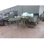 Boughton 2 axle adjustable drawbar Ro/Ro Drops/container trailer c/w twist locks. Ex-reserve.
