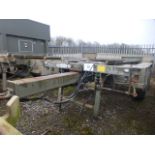 Boughton 2 axle adjustable drawbar Ro/Ro Drops/container trailer c/w twist locks. Ex-reserve.