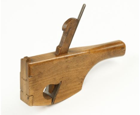 A coachbuilder's tailed beech compass rebate plane by GRIFFITHS  unusually with nose adjuster G++