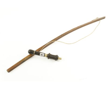 An ebony and brass 'Buck type' bow drill with bow crack to stock G- 