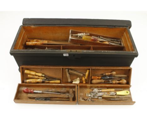 A small pine chest 33" x 11" x 11" with tools lid requires re fixing G 