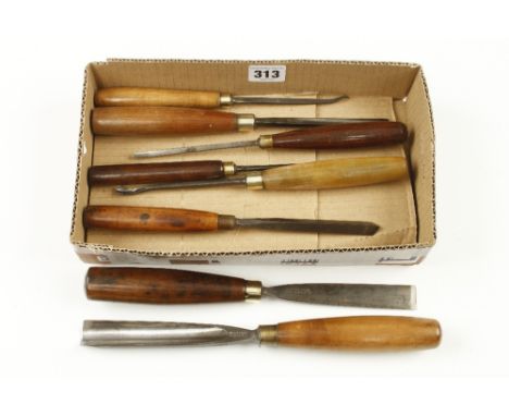 Eight carving tools by J.B. ADDIS G+ 