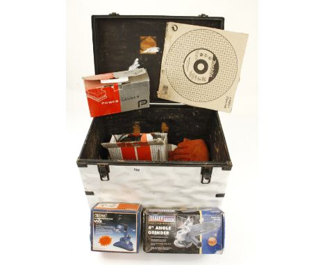 A tin trunk with tools G 