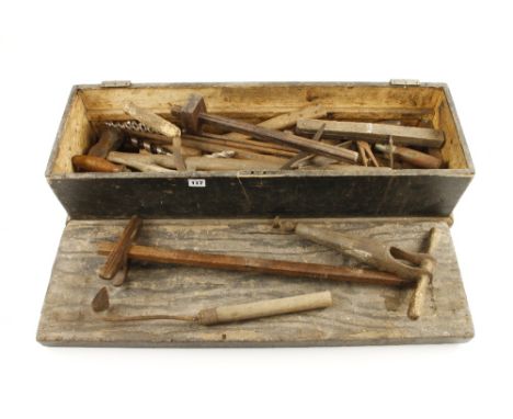 An old pine box with tools G 