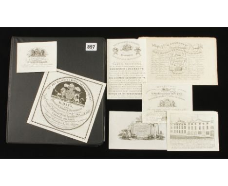 A folder containing 32 Birmingham trade cards of manufacturers or dealers in tools and ads. from directories Incl. chests, lo