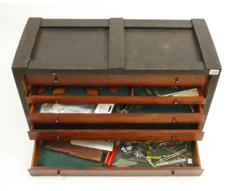 A five drawer tool chest lacks front panel with a few tools G- 