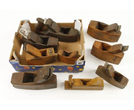 An unusual compass plane and eight other wood planes G 