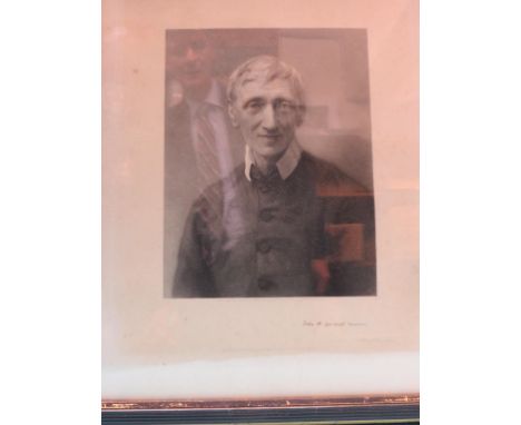 Samuel Cousins after Lady Coleridge - monochrome mezzotint portrait of John H. Cardinal Newman, signed in pencil by artist on