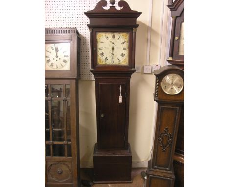 A George III 30-hour longcase clock, 12in. square, enamelled dial signed Davey, Lewes, subsidiary date and seconds dials, mah