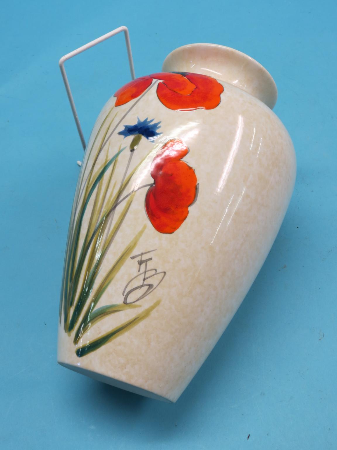 Contemporary ceramics, Poole pottery African Sky plaque and vase, large