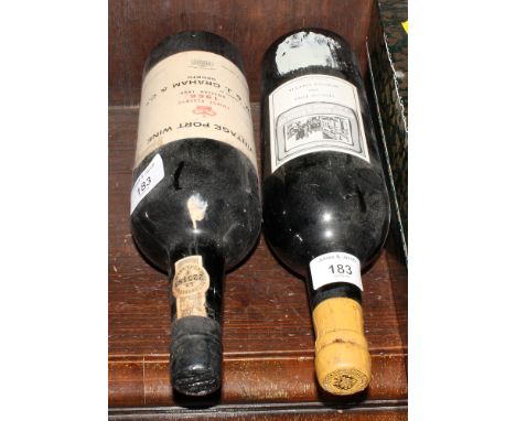 A bottle of 1968 vintage port by W & J Graham & Co and another bottle of 1963 Rubello Valente port from Berry Brothers & Rudd