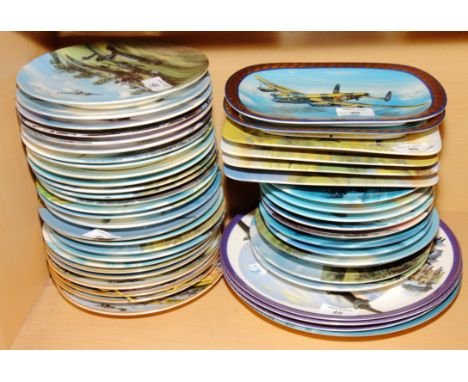 A collection of Doulton, Davenport, Worcester and other RAF WWII plates, forty-eight approx