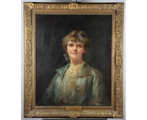 Leon Spinck: an early 20th Century oil painting, portrait of Helene Gonidec de Traissan, signed and dated 1915, 30" x 24", in