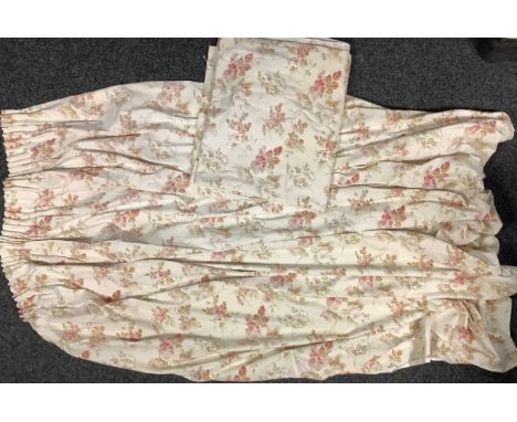 Textiles - a large pair of Laura Ashley curtains, MCMXCVI, 208cm length x 248cm width