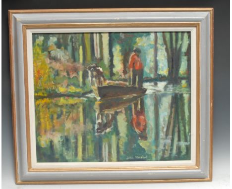 John Marshall (20th century) Reflectionssigned, oil on canvas, 50cm x 59cm 