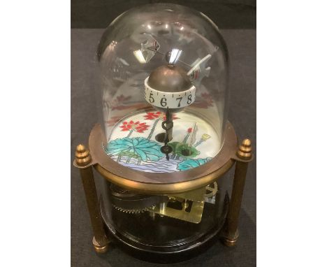 A novelty automaton clock, as fish in an aquarium, 15cm high 