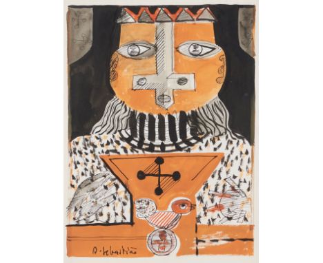 Costa Pinheiro (1932-2015)"D. Sebastião"Mixed media on paper40,3x30 cmWith certificate of authenticity from São Roque, Antigu