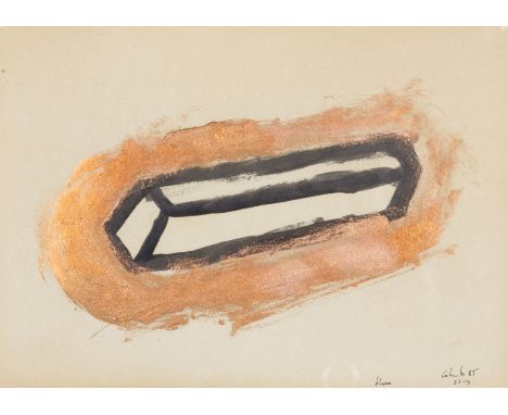 Pedro Cabrita Reis (b. 1956)"Bloco"Mixed media on paperSigned and dated 85 22-420,5x29,5 cm