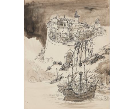 Lima de Freitas (1927-1998)UntitledInk on paperSigned and dated  15-5-5630x24 cm