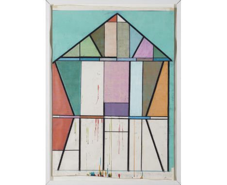 Manuel Caeiro (b. 1975)"Dreamhouse 13.004, Trankenstrade 3, Haigff-Seelbaih"Mixed media on paperSigned and dated 1972(slight 
