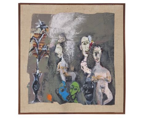 Albuquerque Mendes (b. 1953)UntitledMixed media and collage on canvasSigned and dated 1978 on the reverse58,5x61 cm