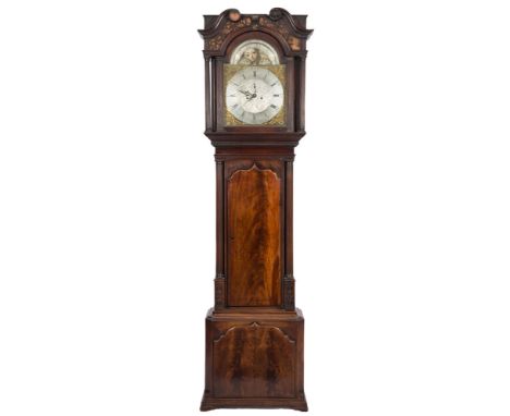 William Barker, Wigan, a moonphase longcase clock: the eight-day duration movement striking the hours on a bell, the fourteen