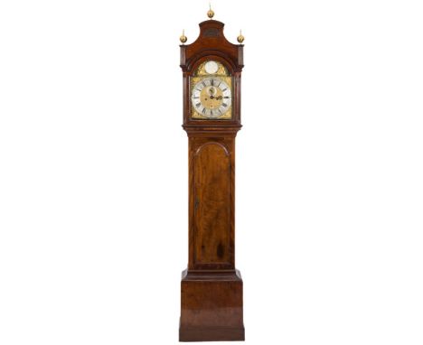 Davie Steward, Newport Pagnell, a quarter-chiming longcase clock:  the eight-day duration movement striking the hours on a be