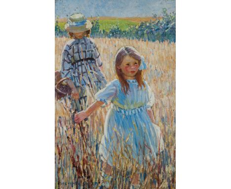 * Dorothea Sharp [1874-1955]-A Summer's Day; two young girls walking through a cornfield:-signed Dorothea Sharp bottom leftoi