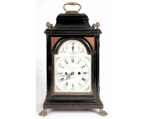 Samuel Toulmin, London, an ebonised bracket clock with pull quarter-repeat: the eight-day duration double fusee movement havi