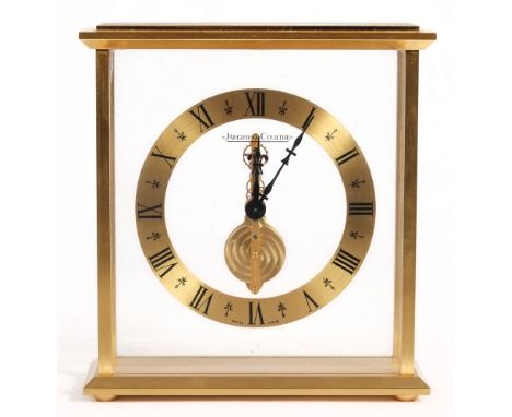 Jaeger-LeCoultre, a timepiece mantel clock: the straight-line eight-day duration timepiece movement having a lever escapement