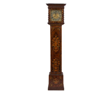 John Ebsworth, London, a marquetry longcase clock: the associated eight-day duration movement having finned pillars and strik