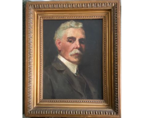 19th Century English School. Oil on canvas. “Portrait of a Man with a Moustache”. Measures 30cm x 40cmCondition Report – Very