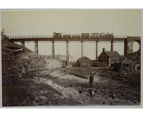Sandsend Viaduct near Whitby, limited edition re print 63/100 after Elijah Yeoman (British 1849-1930), 43cm x 61cm   Conditio