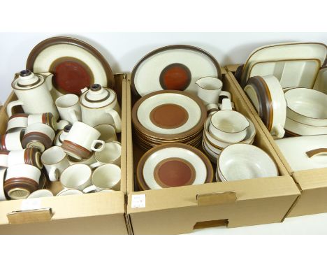 Denby 'Potters Wheel' comprehensive dinner, tea and coffee service for eight in three boxes   Condition Report   Click here f