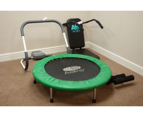 Ab Works weights bench, Kettler ab roller and an Amway trampoline    Condition Report   Click here for further images, condit