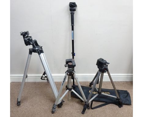 Slik camera tripod, Vanguard camera tripod, Jessop Monopod and a telescope tripod (4)   Condition Report   Click here for fur
