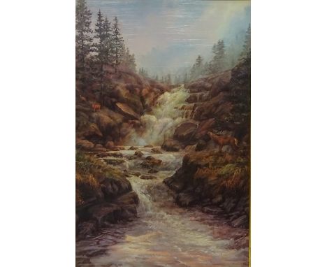 Highland Waterfall, colour print after Elizabeth M Halstead 71cm x 46cm   Condition Report   Click here for further images, c