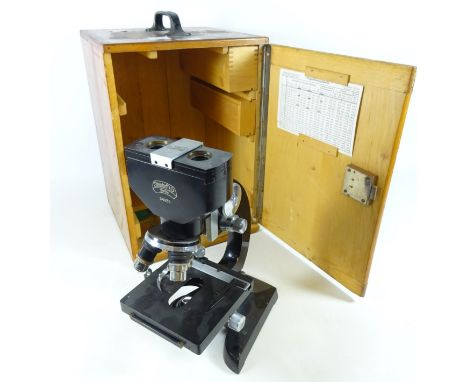 Steindorf & Co, Berlin microscope with case and instruments    Condition Report   Click here for further images, condition, a