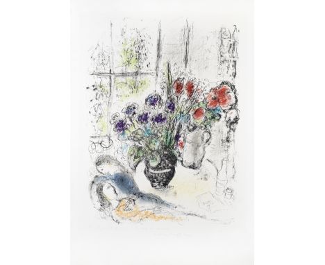 Marc Chagall (Russian/French, 1887-1985)Bouquet aux Amoureux  Lithograph printed in colours, 1976, on Arches, with inscriptio