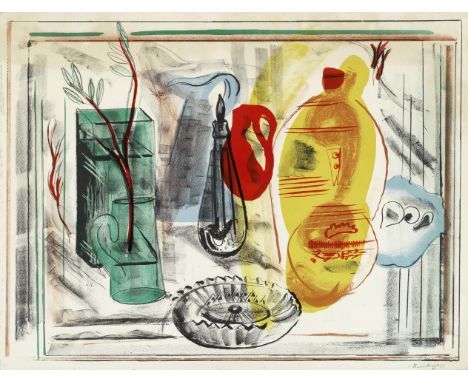 Frances Mary Hodgkins (New Zealander/British, 1869-1947)An Arrangement of Jugs Lithograph printed in colours, 1938, on wove, 