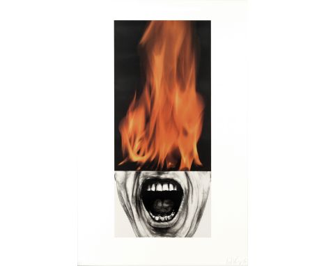 Robert Longo (American, born 1955)Man on Fire (Arena Brains) Lithograph printed in colours, 1986, on wove, signed, dated and 