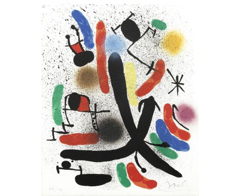 Joan Miró (Spanish, 1893-1983)One Plate, from 'Miró Lithographs I'  (Mourlot 855; Cramer 160) Lithograph printed in colours, 