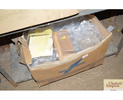 A quantity of plastic leaflet holders