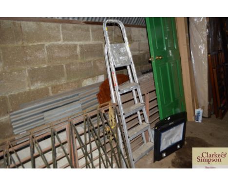 An aluminium step ladder 