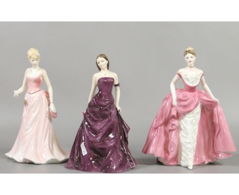 A pair of Royal Worcester figures 'lady of the Isles', a limited edition 680/7500 'be mine' sculptured by Neil Walsh, along w