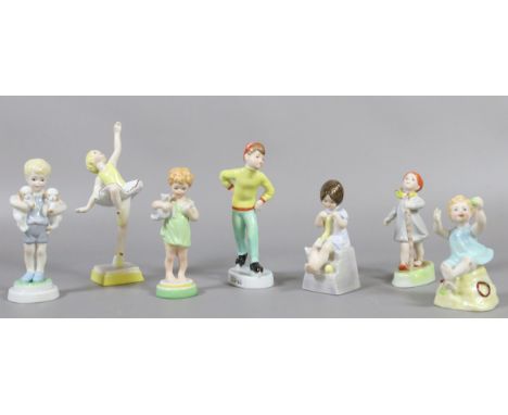 Seven Royal Worcester days of the week figures of children, made in Sri Lanka.