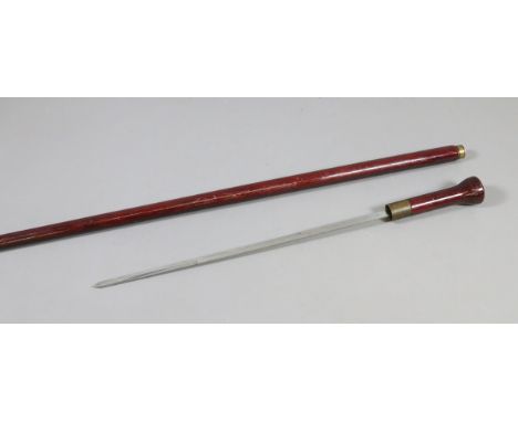 A walking cane sword stick with stainless steel blade.