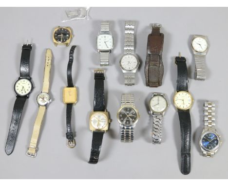 A box of mixed vintage gents wristwatches.