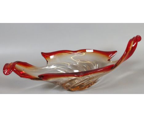 An art glass fruit bowl.