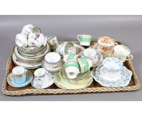 A tray of assorted Paragon china cabinet cups and saucers, part teaset etc.